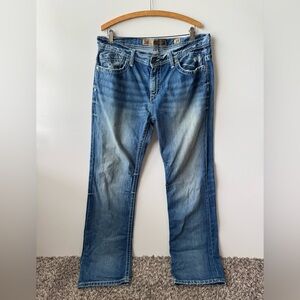 BKE Blue Bootcut Jeans with Vintage Fading